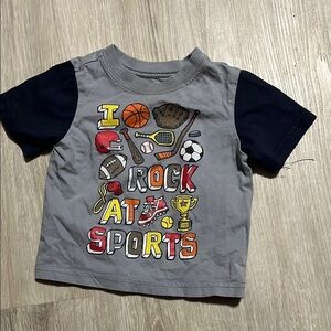 4/$30 Place Kids Sports Graphic T-Shirt - Gray & Black 9-12M
